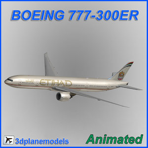 3dsmax boeing 777-300er aircraft landing