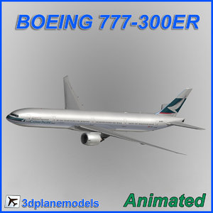 boeing 777-300er aircraft landing 3d model