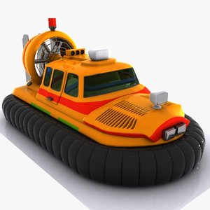 3d model of cartoon hovercraft craft