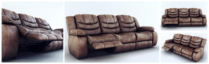 sofa ashley revolution burgundy 3d model