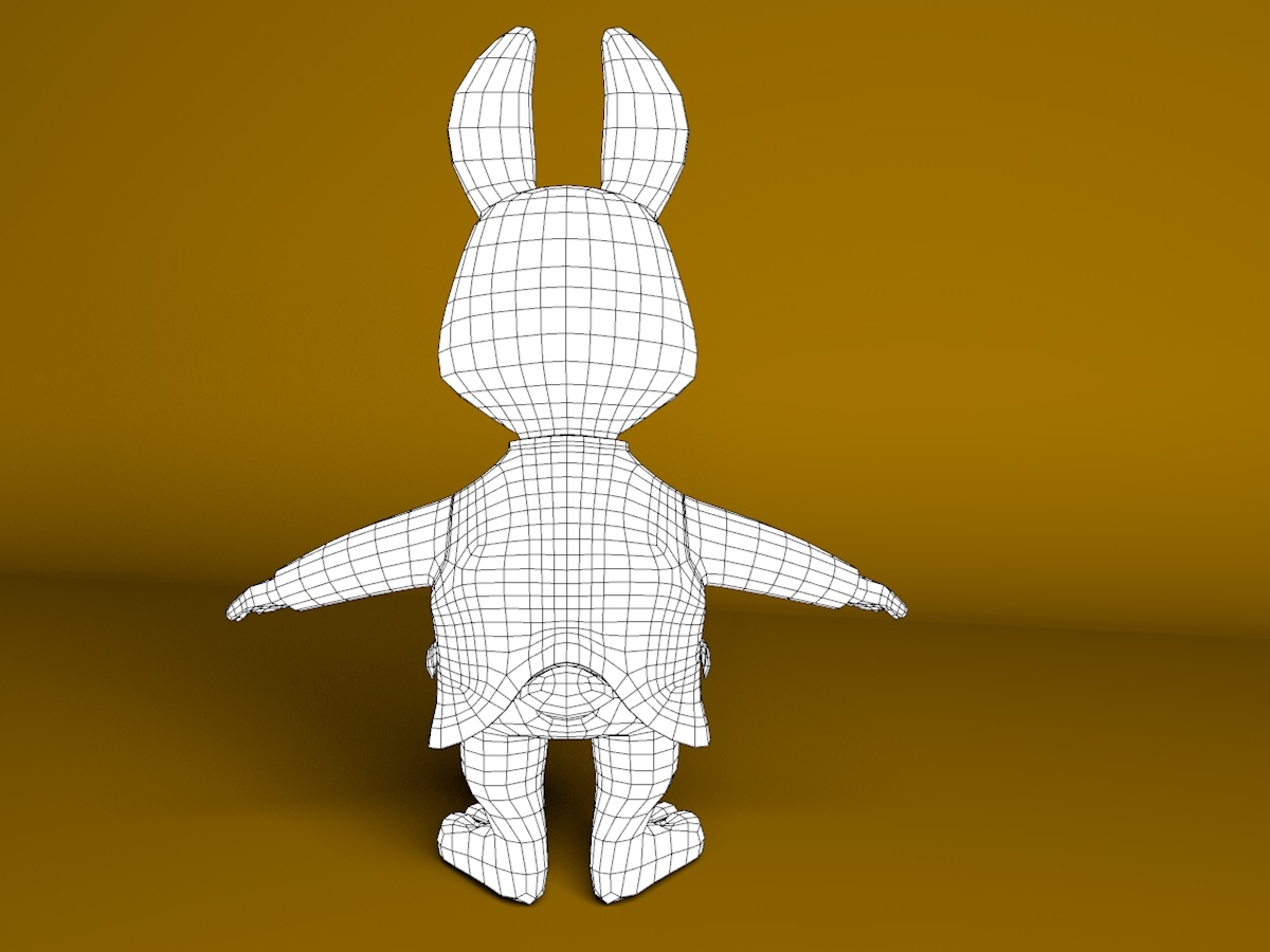 white rabbit cartoon c4d