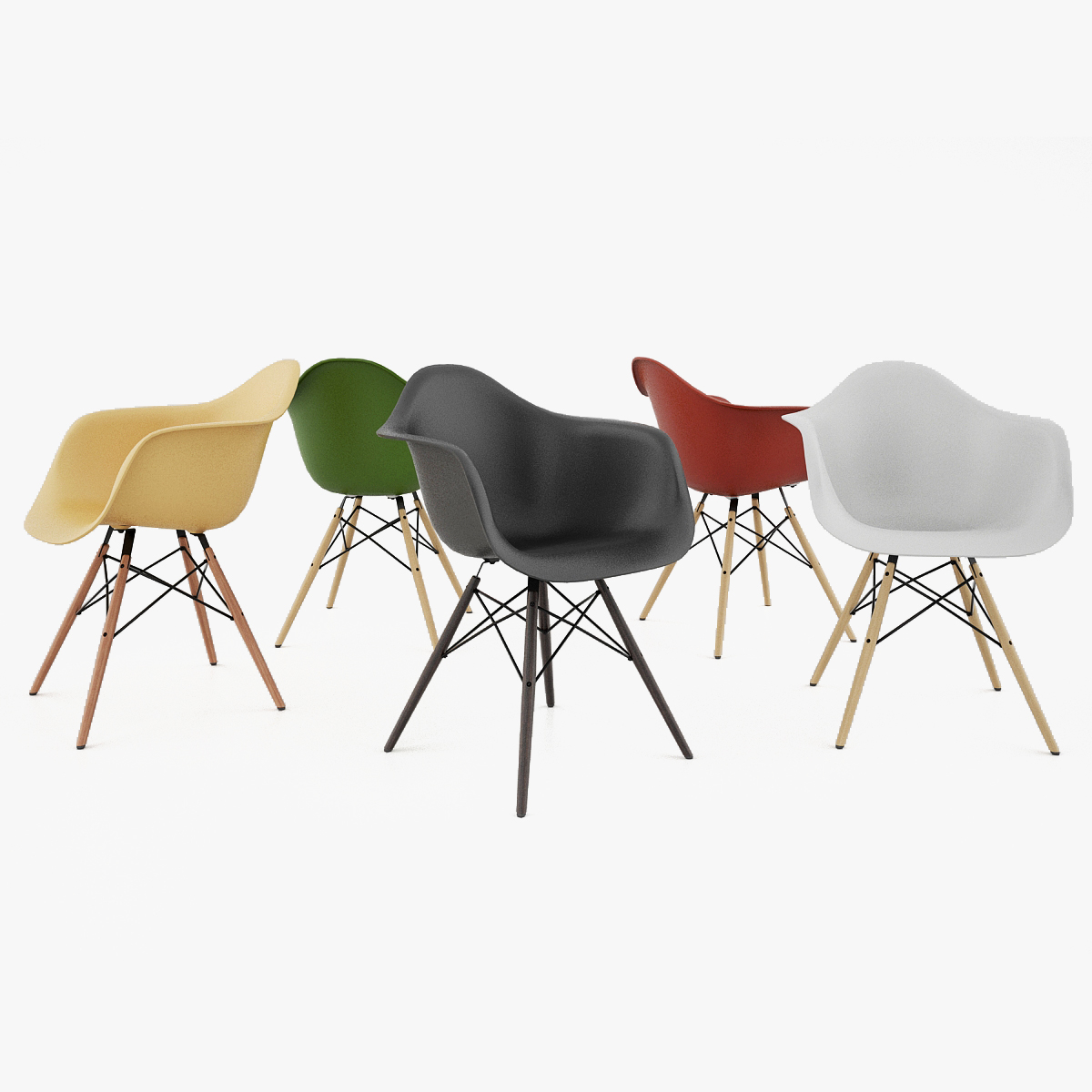vitra eames armchair daw 3d model