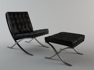 3d model barcelona chair