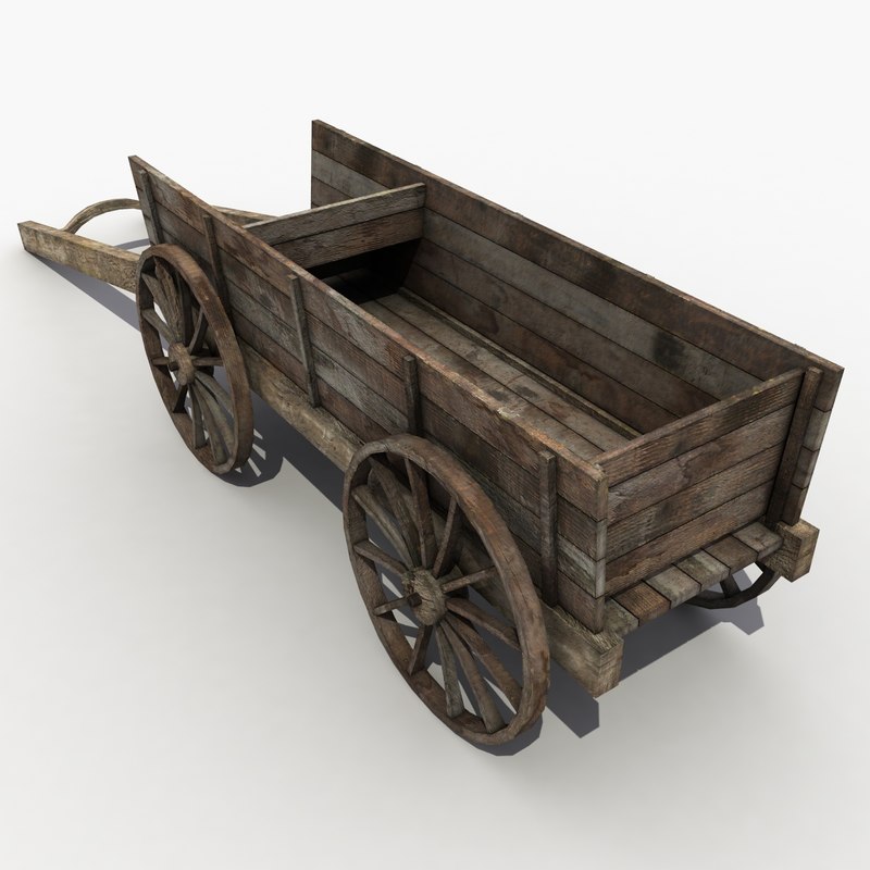 wagon blender free model 3d cart 3d medieval