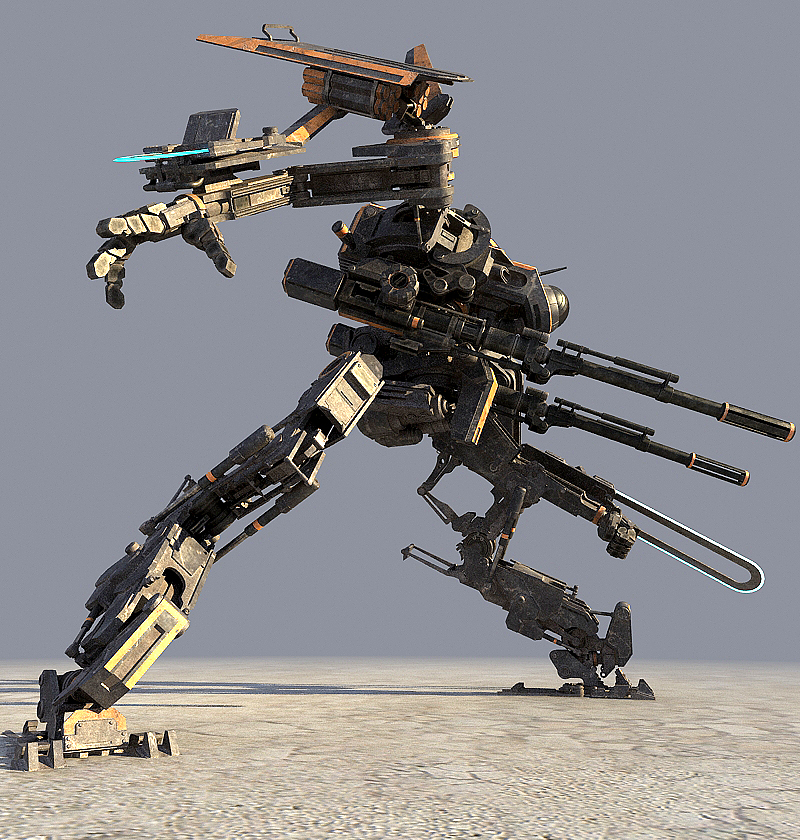 3d robot mech droid model