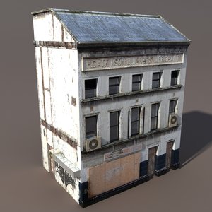 3d derelict building exterior model