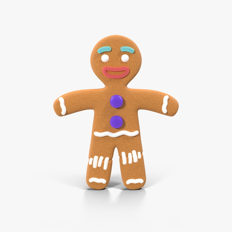 gingerbread man static 3d model