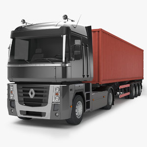 3dsmax renault magnum 500 trailer truck
