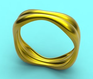 free ring gold silver 3d model