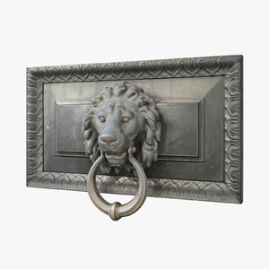 3d lion head door knocker model