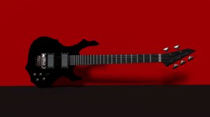 3d black 5 string bass model