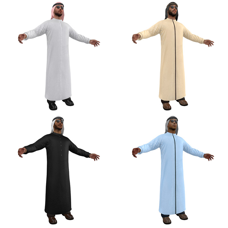 arab men man 2 3d model