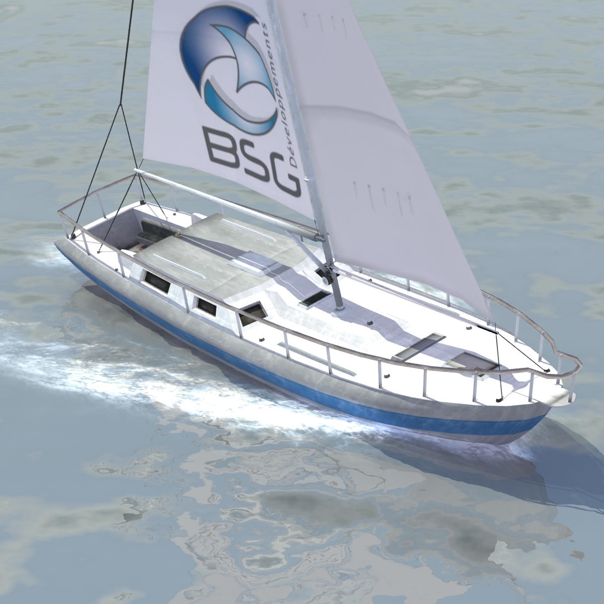 赛艇游艇c.3d模型