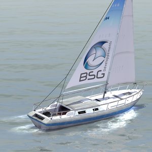 3ds max racing yacht