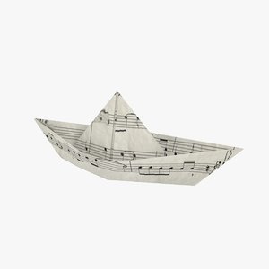 3d model boat origami
