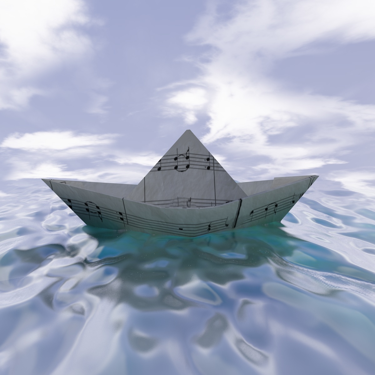 3d model boat origami