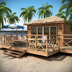 3d tropical bungalow model