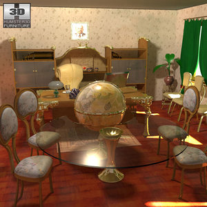 futuristic office set 3d 3ds