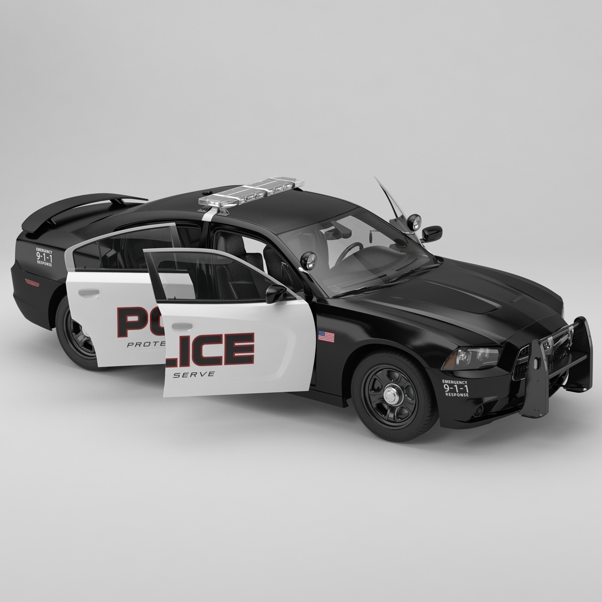 3d model dodge charger police