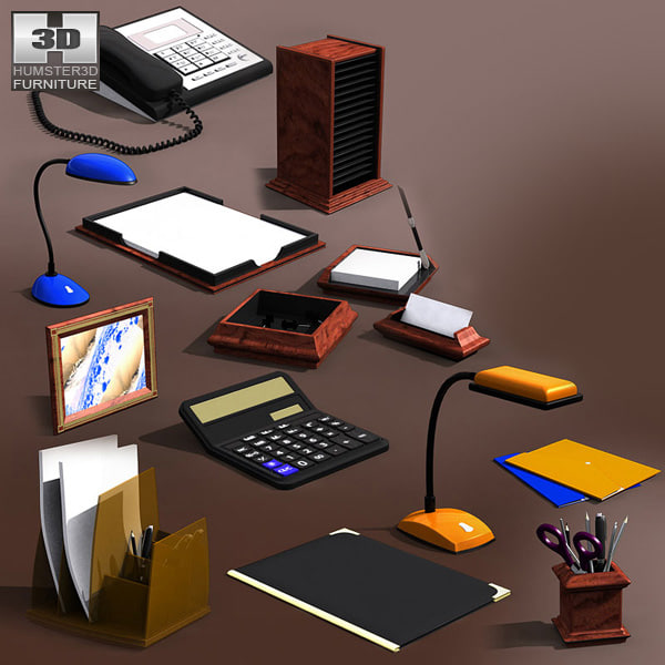 office supplies set 3d model