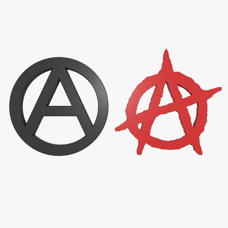 3d anarchy symbol