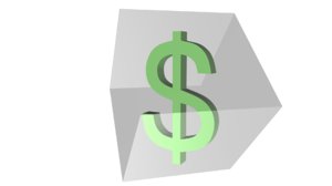 currency dollar symbol 3d model