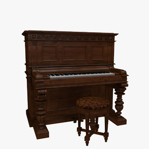 3dsmax victorian piano
