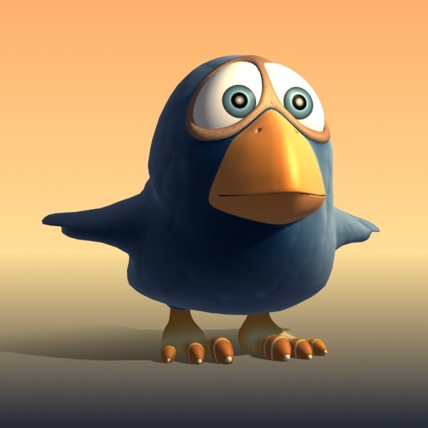 rigged cartoon birdie 3d  max