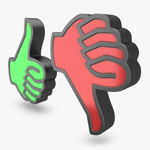 3d thumbs icons 1 model