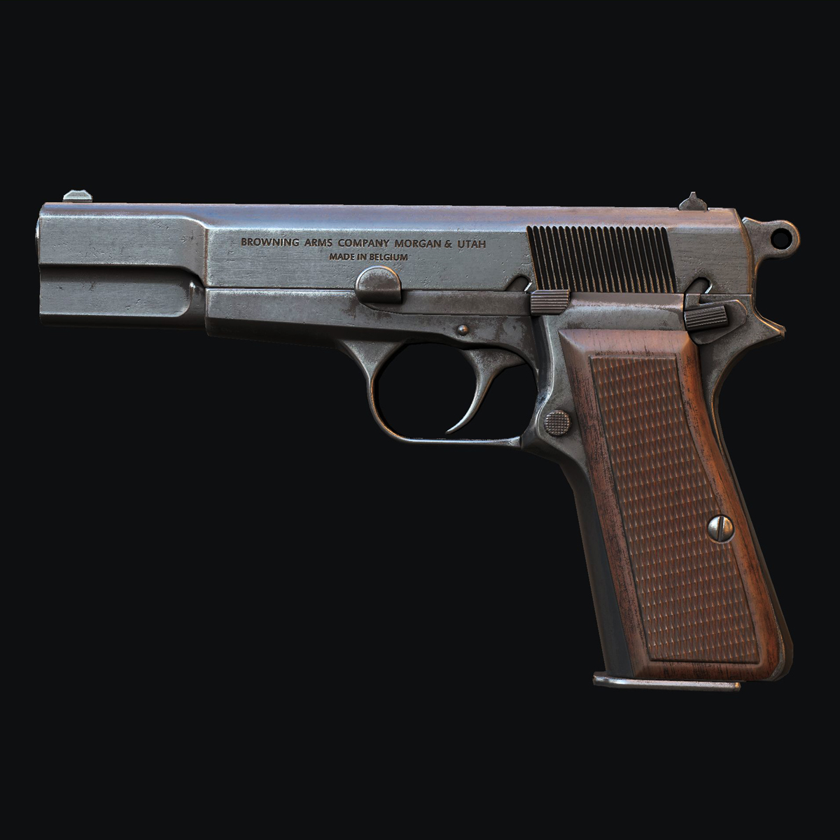 3d model browning pistol