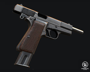 3d model browning pistol