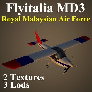 3d model of flyitalia md3 rmf aircraft