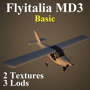 3d model flyitalia md3 basic aircraft