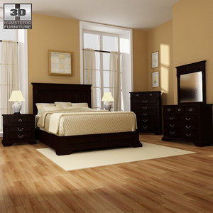 3d model bedroom 14 set bed