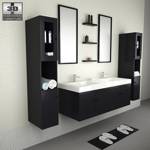 3d model bathroom furniture 08 set