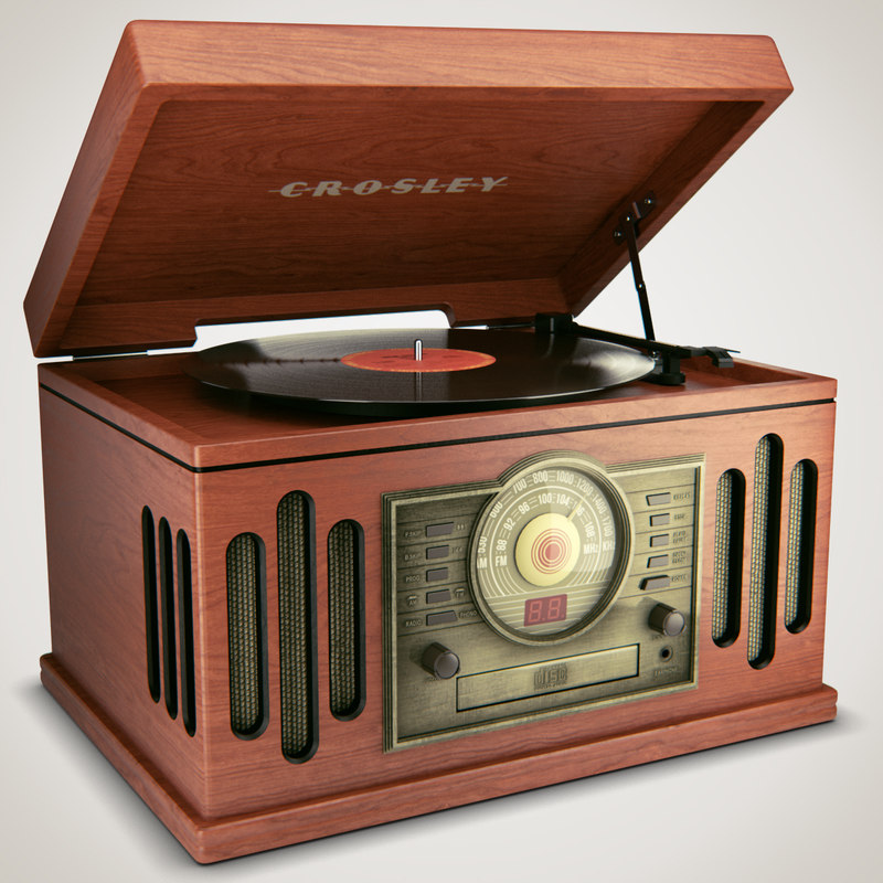 3d vintage record player model