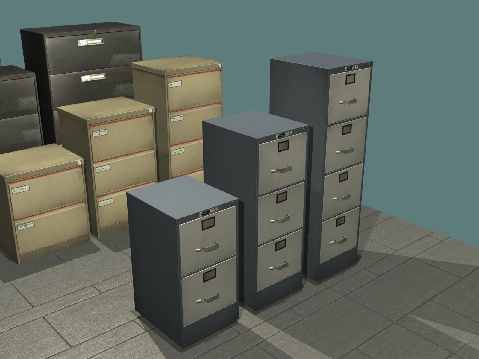 3ds Max Filing Cabinet Set
