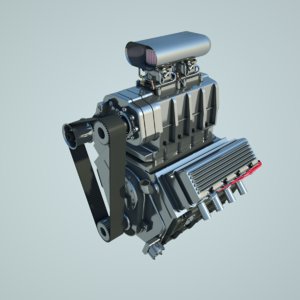 v8 compressor engine obj