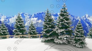 3d model pine tree forest -