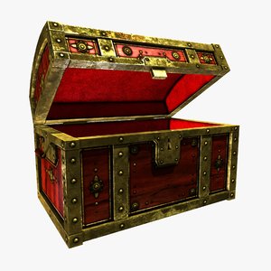 fine treasure chest gold 3d obj