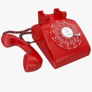 red rotary phone obj