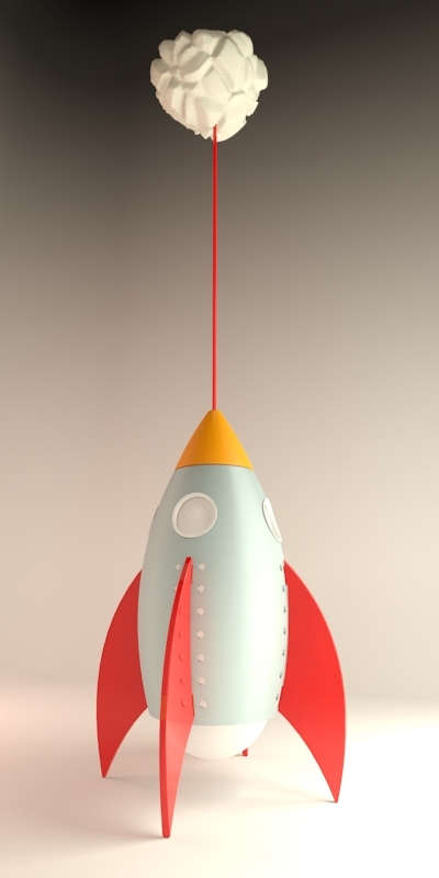 3d Rocket Lamp Light