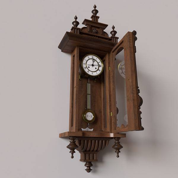 3d модель Старинные настенные часы с маятником Turbosquid 845026 - Antique Pendulum Wall Clock With Key