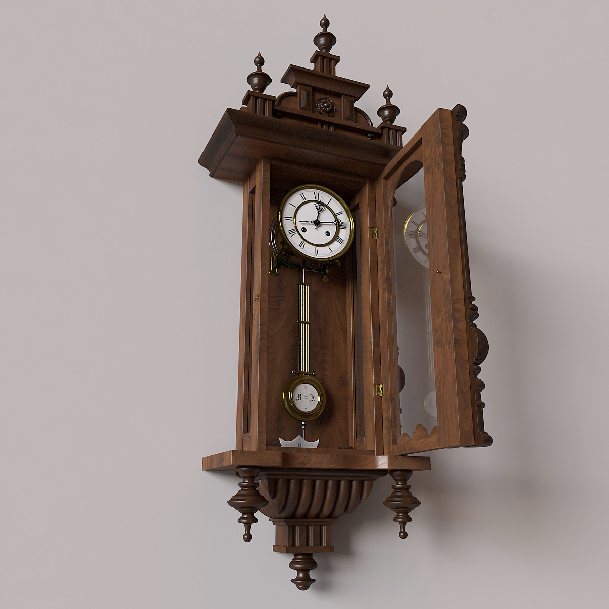 obj antique pendulum wall clock