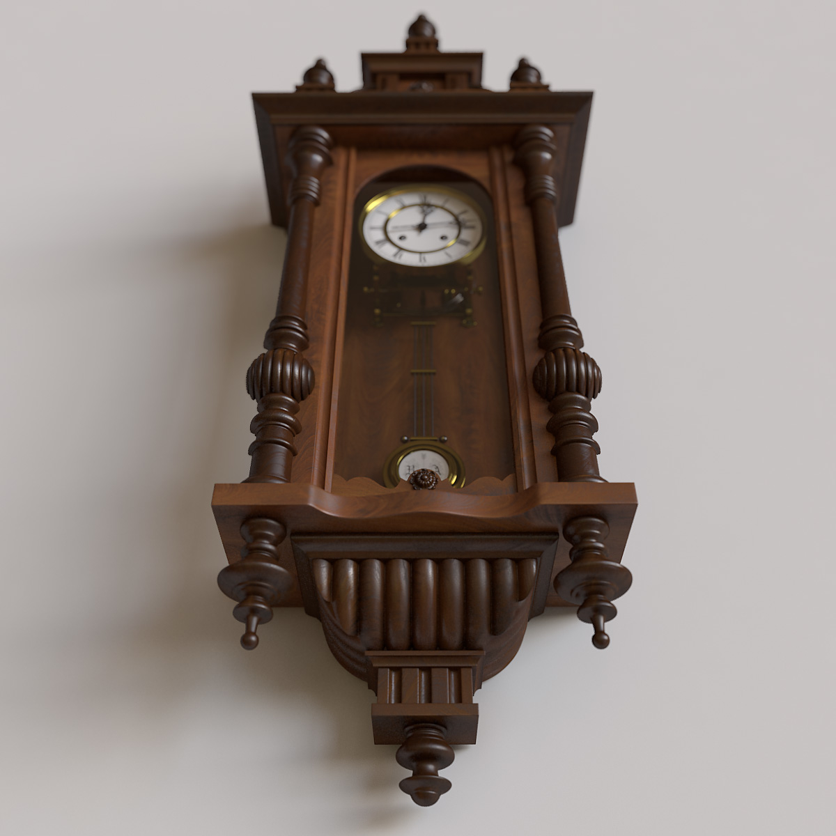obj antique pendulum wall clock