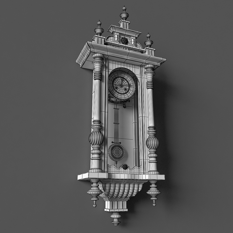 obj antique pendulum wall clock