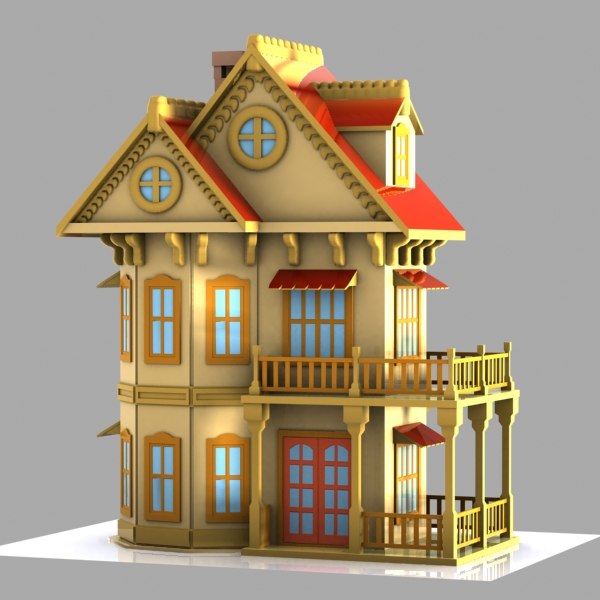 3d cartoon house toon