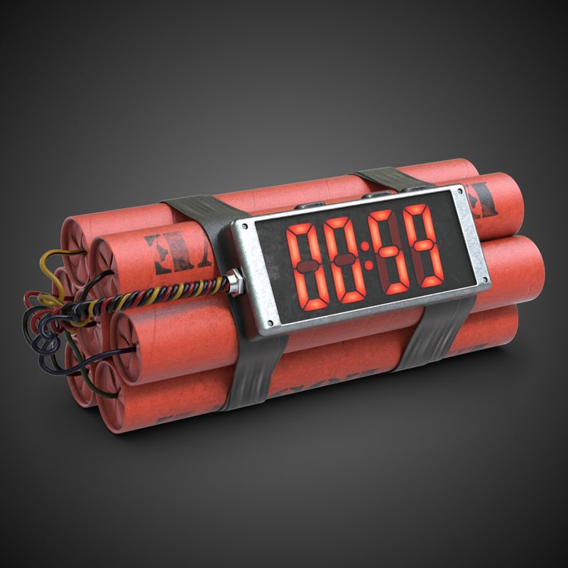 3d Model Time Bomb Digital Timer