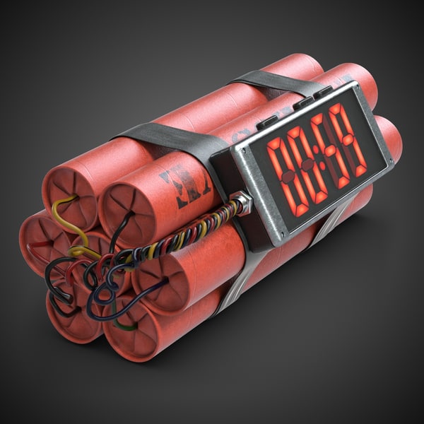 3d model time bomb digital timer