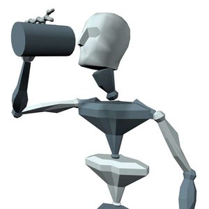 Stand take can and walk around